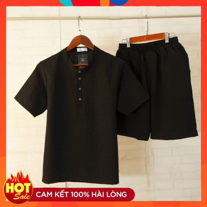 Bộ đũi nam mùa hè ⚡1 ĐỔI 1 ⚡gồm áo đũi và quần đũi đũi vải cực mát,bộ ngố nam-HALLO STORE | BigBuy360 - bigbuy360.vn