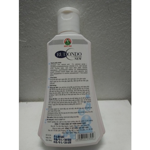 Dầu tắm gội Rudondo  New ngăn ngừa gàu và nấm - chai 120 ml