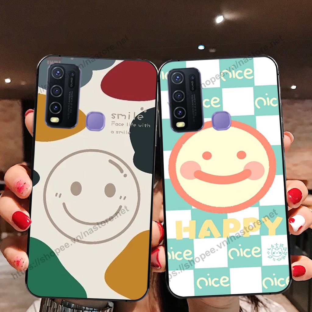 Ốp lưng Vivo Y30 / Y50 mặt cười, họa tiết caro đơn giản đẹp cute