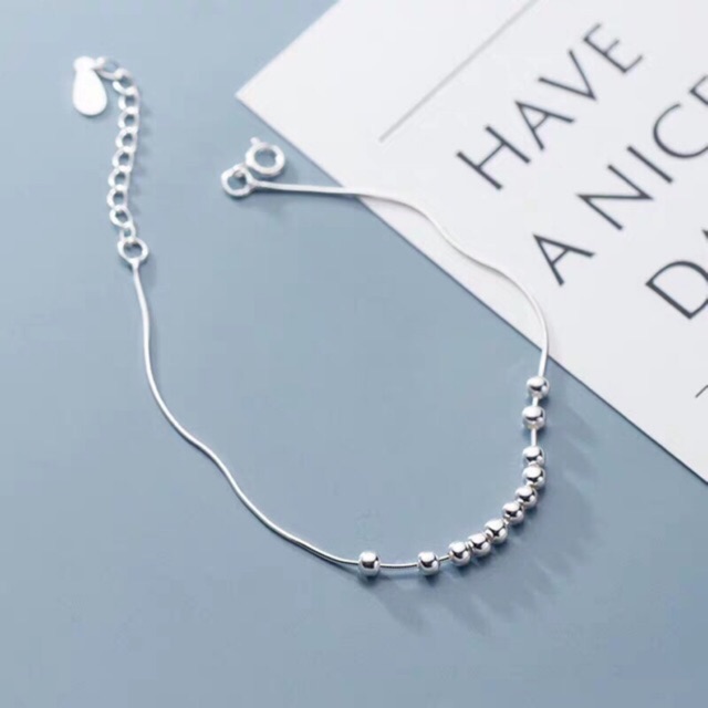 Lắc tay nhiều bi nhỏ dễ thương bạc thật