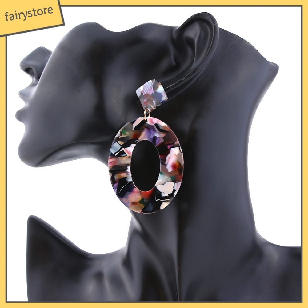 Bông Tai Hình Oval Phong Cách Retro Cho Nữ