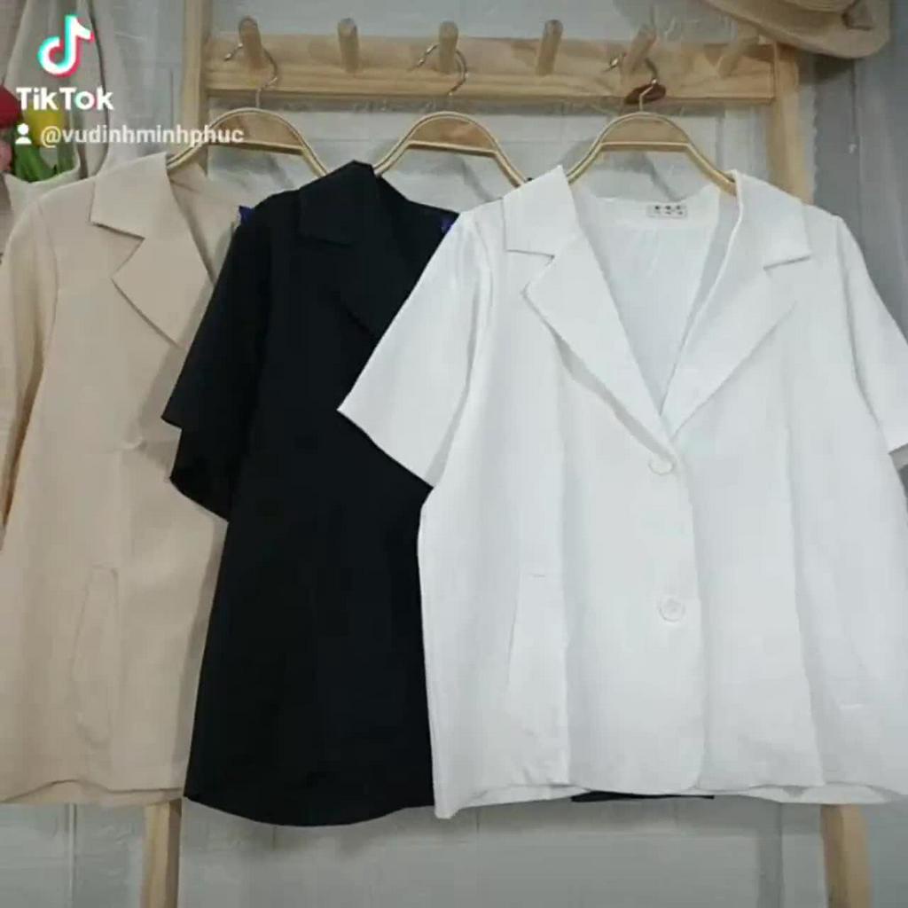 Áo BLAZER NGẮN TAY trơn kiểu dáng Croptop,  blazer  croptop nữ cộc tay dáng ngắn1 lớp style Hàn Quốc | BigBuy360 - bigbuy360.vn