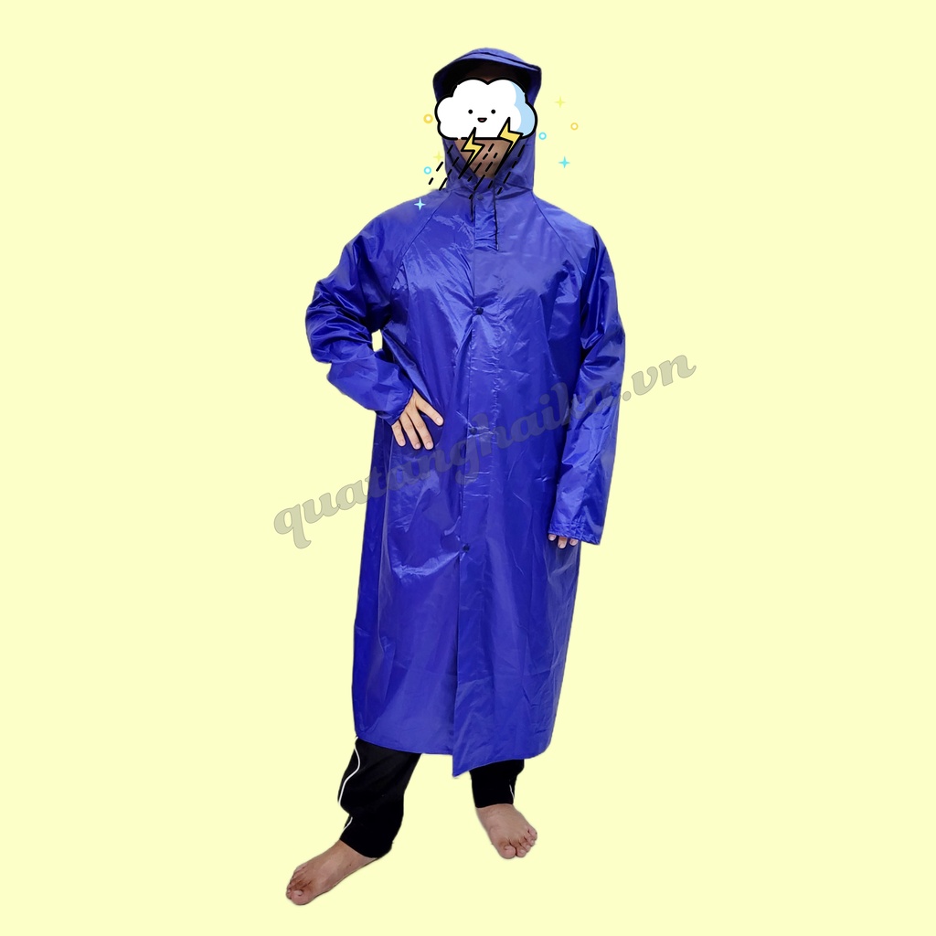 Áo mưa dây kéo măng tô - có phản quang sau lưng đủ màu, vải dù chống thấm chống ướt Cao Cấp. Hàng sản xuất tại Xưởng.