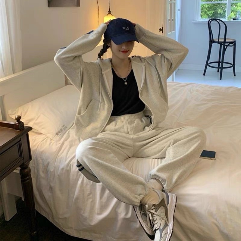 Bộ Thể Thao 3 Sọc Unisex  Freeship Bộ From Rộng, viền sọc kẻ chất nỉ ép dày dặn phong cách ulzzang