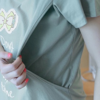 Set bộ bầu mặc nhà cotton co dãn