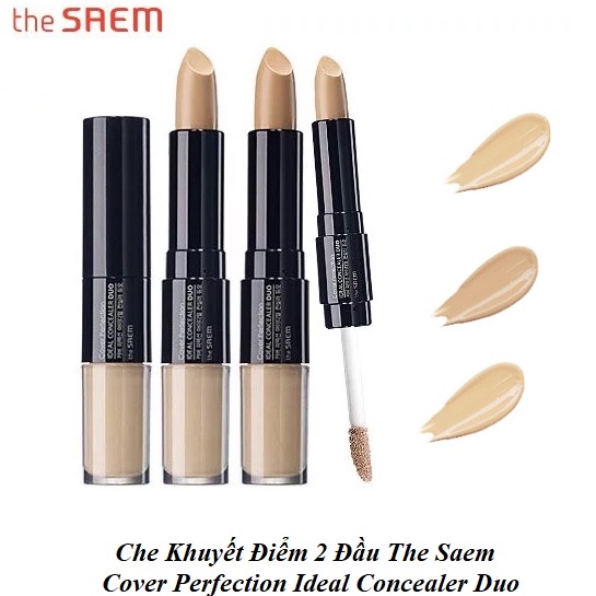 Che Khuyết Điểm 2 Đầu The Saem Cover Perfection Ideal Concealer Duo