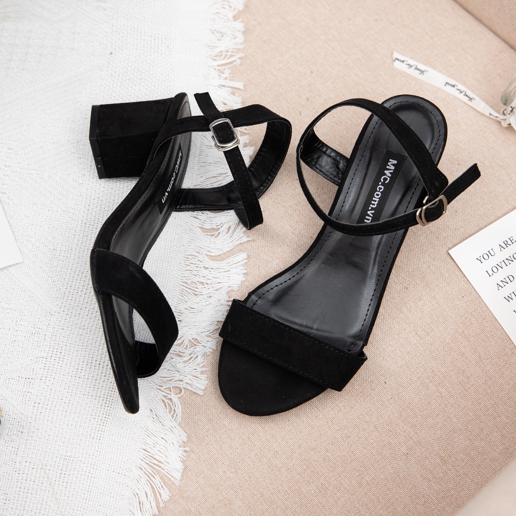 Giày MWC 3965 - Giày Cao Gót 5cm , Giày Sandal Quai Ngang Đế Vuông
