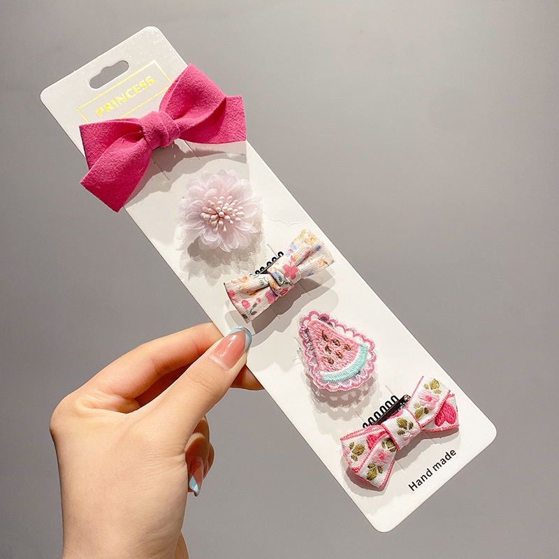 Set 5 kẹp tóc nơ thời trang phong cách Hàn quốc dễ thương cho bé gái