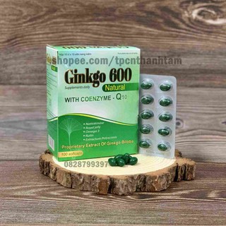 Viên uống bổ não GINKGO 600 giúp tăng cường trí nhớ, tăng tuần hoàn máu não, ngừa tai biến – HỘP 100 viên