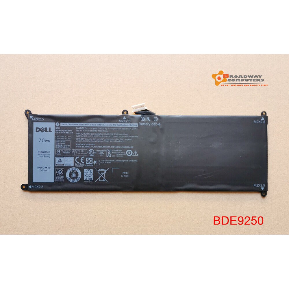 Pin cho laptopDell 7VKV9 Battery dell XPS 12 9250 DELL latitude e7275 2in1 BH 6 tháng