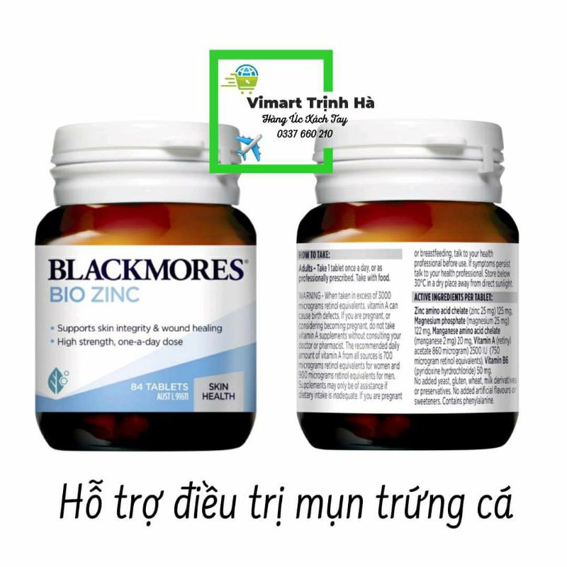 Viên kẽm Blackmores Zinc Úc hộp 84 viên