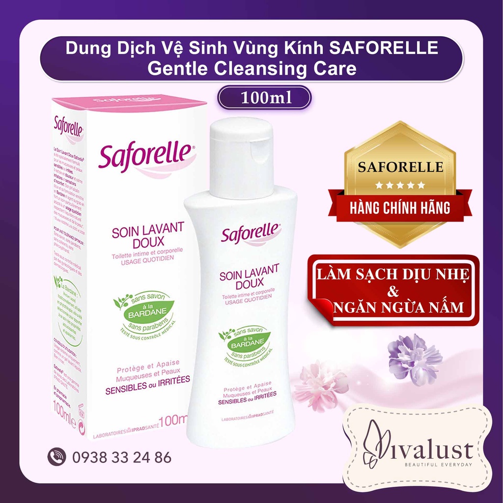 [100ml] Dung Dịch Vệ Sinh SAFORELLE Gentle Cleansing Care - HÀNG CHÍNH HÃNG