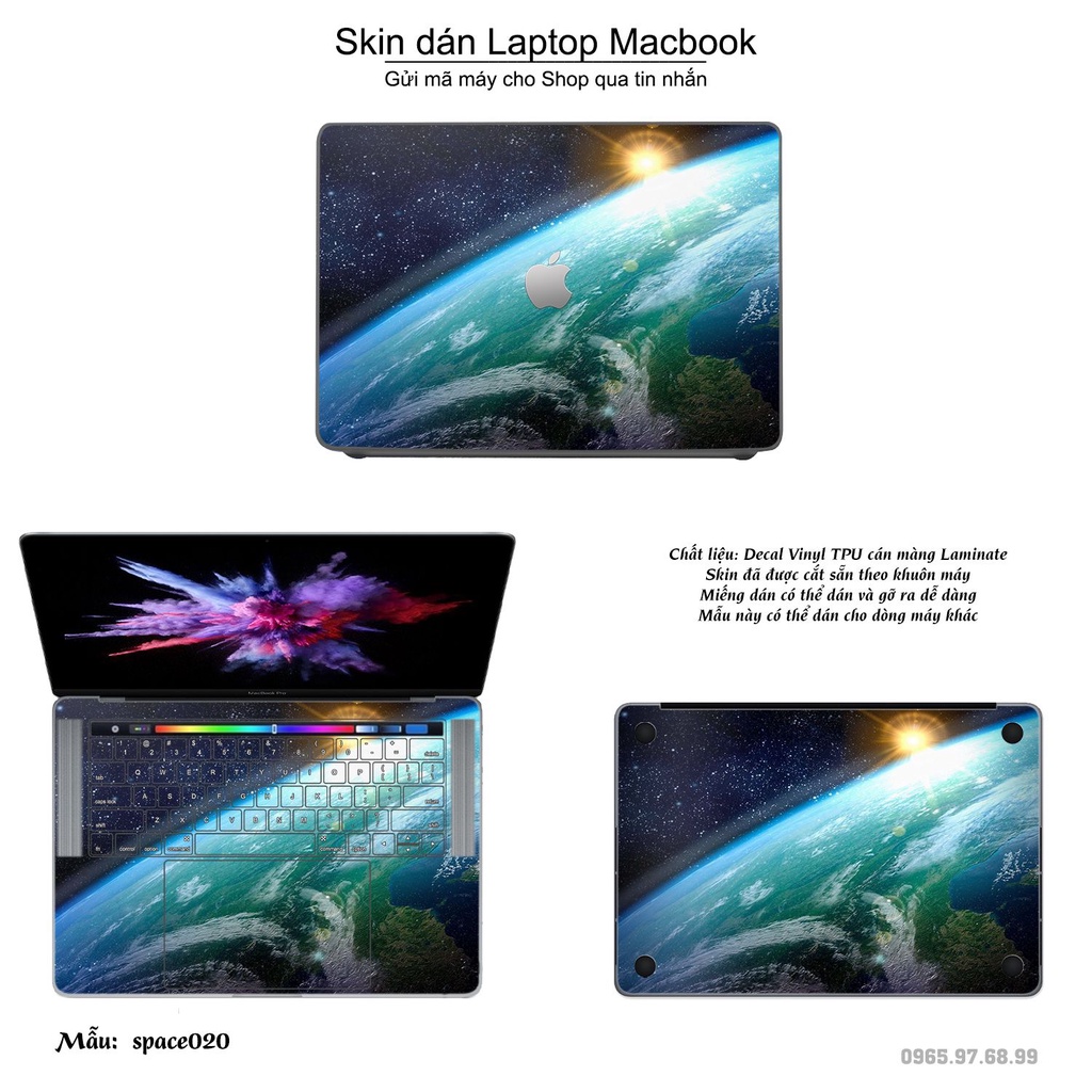 Skin dán Macbook mẫu không gian (đã cắt sẵn, inbox mã máy cho shop)