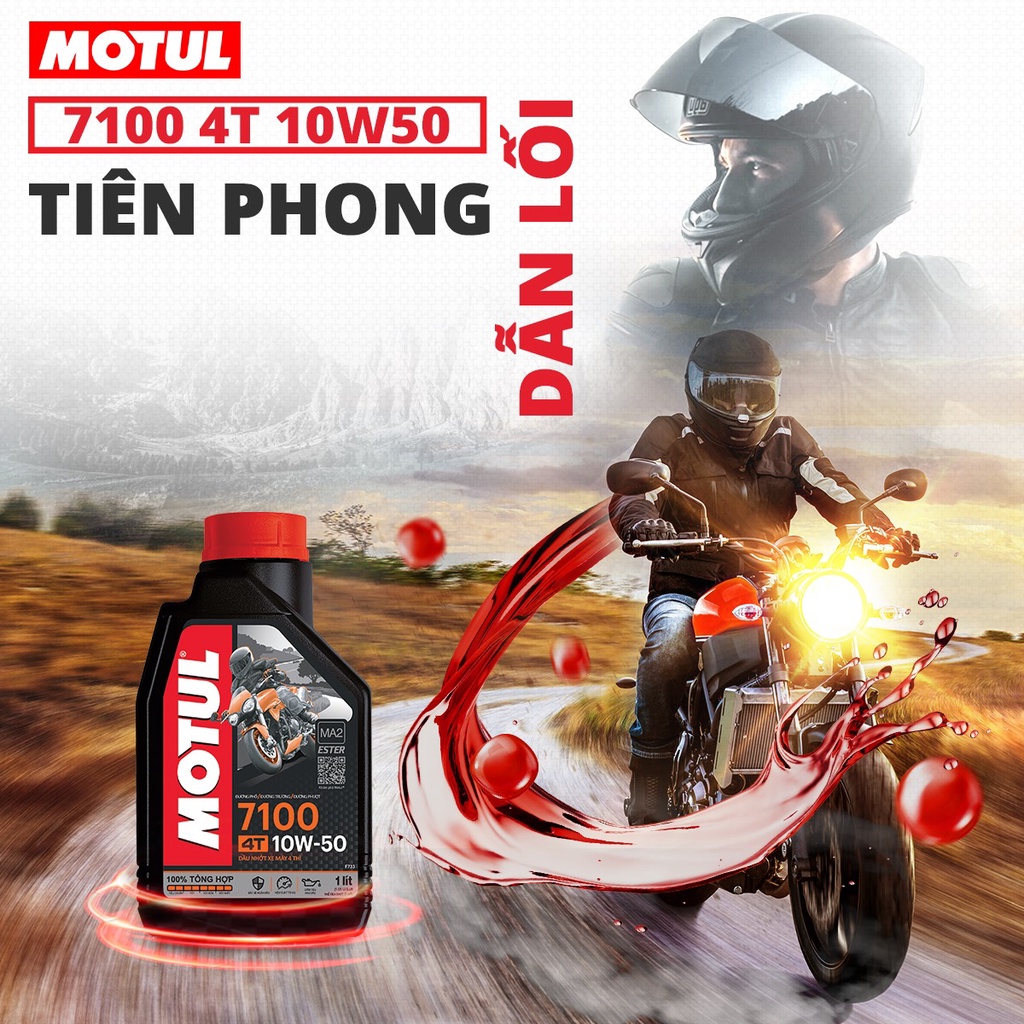 Nhớt xe số Ester Tổng hợp toàn phần Motul 7100 4T 10w50