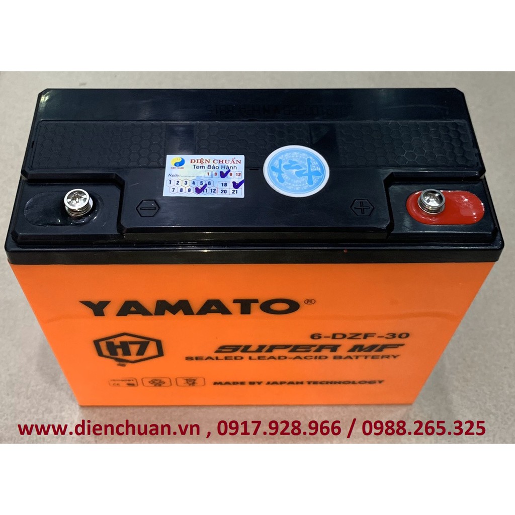 Ắc quy loa kéo, xe đạp điện 12V 30Ah Yamato H7/ Vua 6-PDB-30