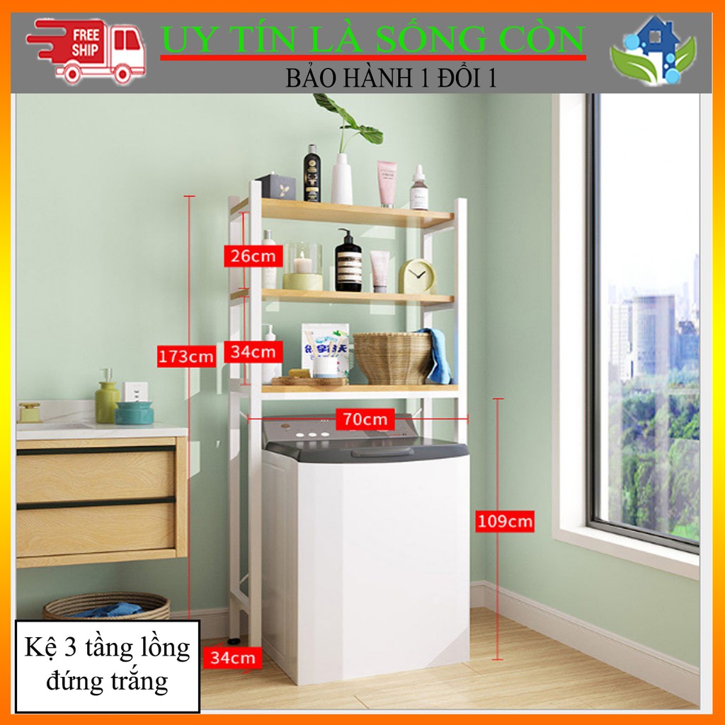 (HÀNG CAO CẤP) Kệ máy giặt bồn cầu khung thép mặt gỗ để đồ nhà tắm, kệ để đồ đa năng ENTROPY