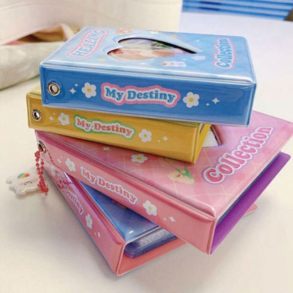 Album đựng thẻ ảnh / thẻ ID / ảnh Kpop 3 inch thiết kế rỗng hình trái tim nhiều màu sắc phong cách Kawaii