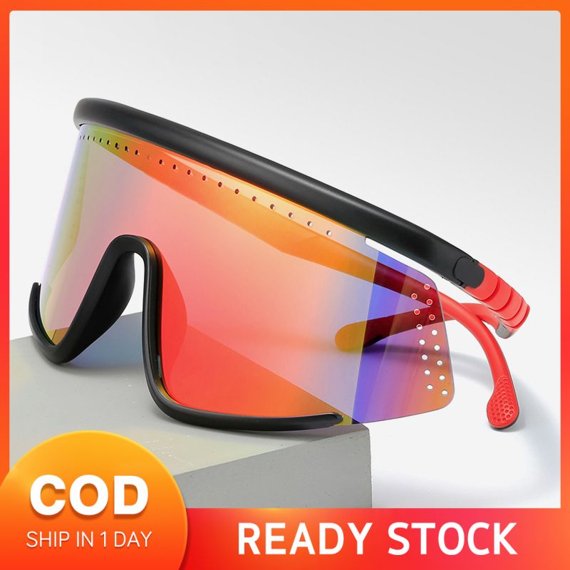 #Ready Stock# Outdoor sports glasses riding big frame windshield polarized sunglasses sunglasses ski goggles ZARAN