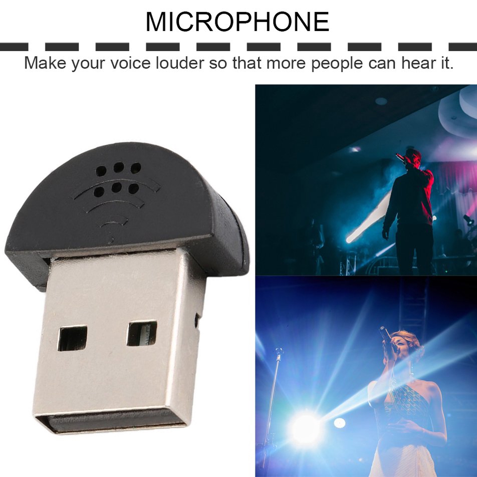 Mini Micro Phone cổng USB 2.0 siêu nhỏ chuyển đổi âm thanh cho laptop / PC / máy tính bảng