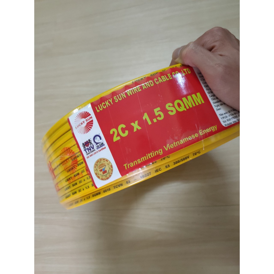 Dây điện đôi 2x1.5mm, dây đôi 1.5mm, dây điện đôi, dây điện [100% Dây Đồng]