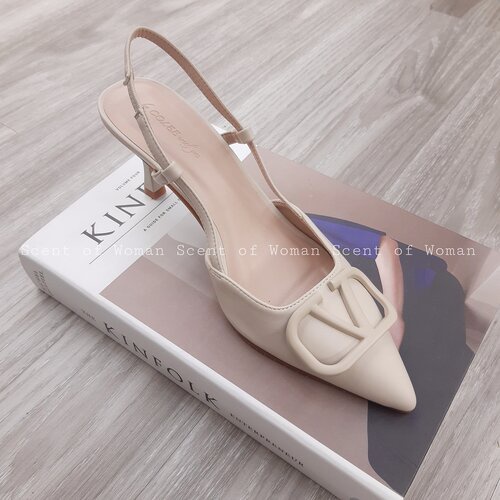 Giày cao gót mũi nhọn quai sau gót 7cm