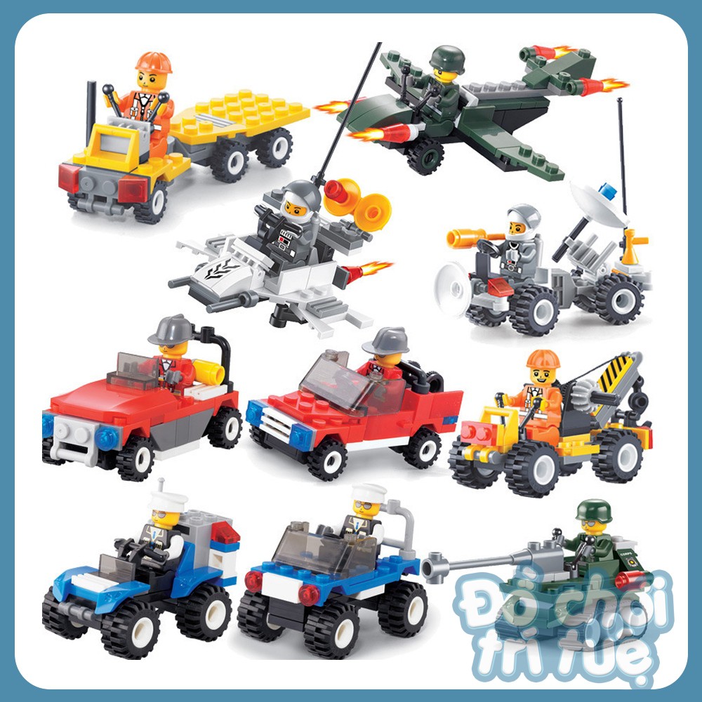 Đồ chơi Lego city minifigures giá rẻ xếp hình, lắp ghép ô tô cảnh sát, cứu hỏa từ 41 đến 53 chi tiết cho trẻ em