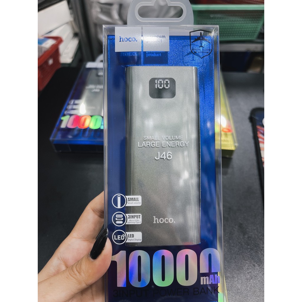 Pin sạc dự phòng mini Hoco J46 Star ocean 10000mAh nhôm nguyên khối 2 cổng sạc - Hàng Chính Hãng