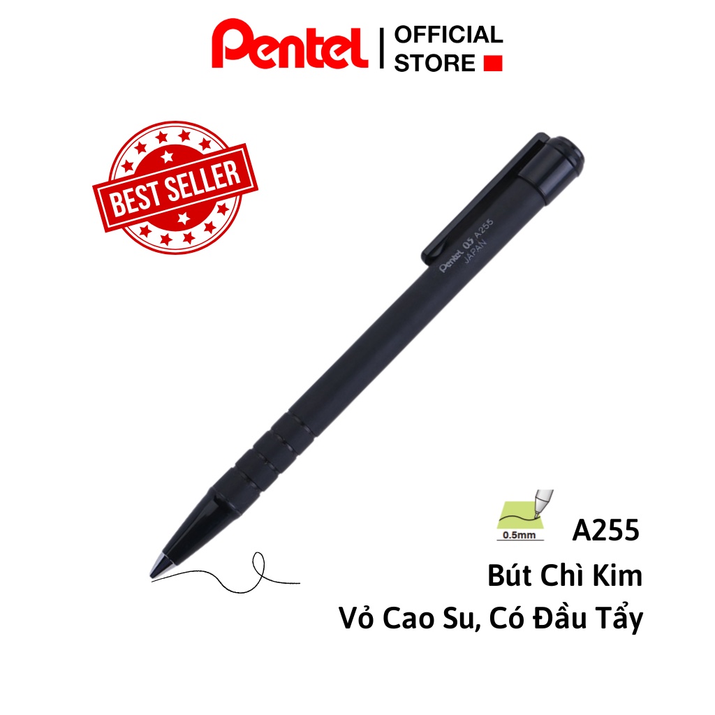 Bút Chì Kim Bấm Pentel A255 Ngòi 0.5mm Tiện Lợi - Nhập Khẩu Từ Nhật Bản