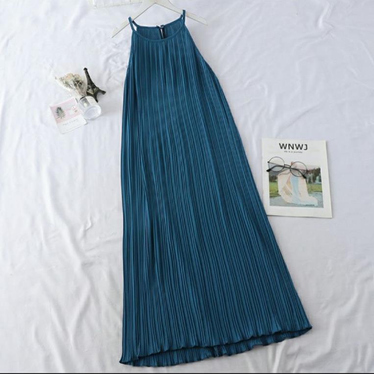 Đầm Maxi Cổ Yếm, Đầm Maxi Đi Biển Bầu Bí Bon Chen Cực Xinh