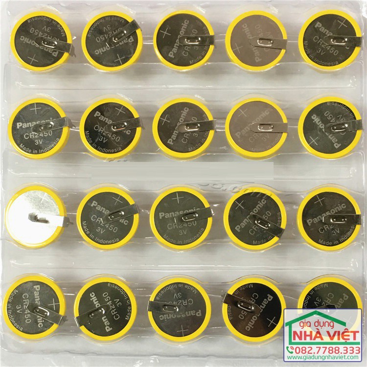 01 pin nuôi nguồn Panasonic CR2450 lithium 3V hàn chân