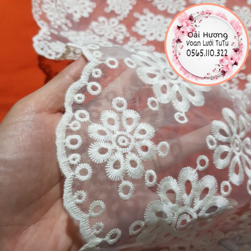 🌻Voan Kính Thêu Bản 40CM🌻