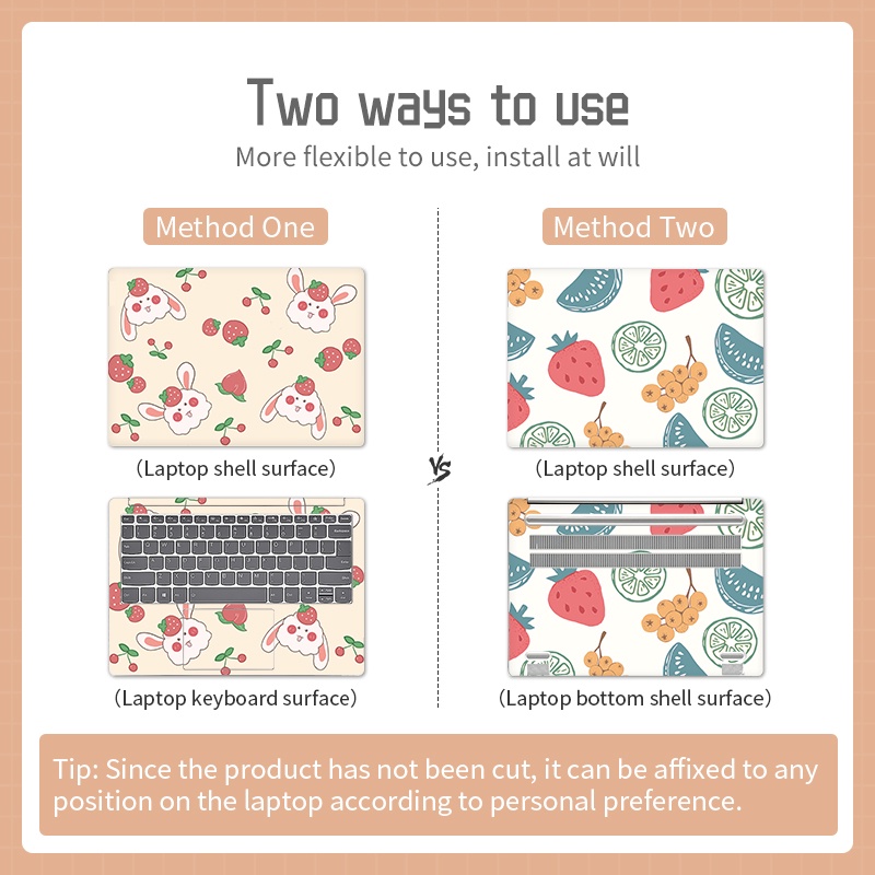 Miếng Dán Hình Trái Cây Trang Trí Laptop Máy Tính