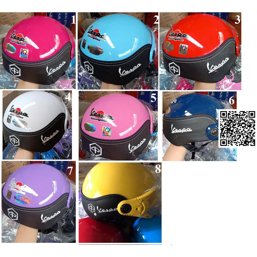 Mũ bảo hiểm cao cấp có kính vespa 837