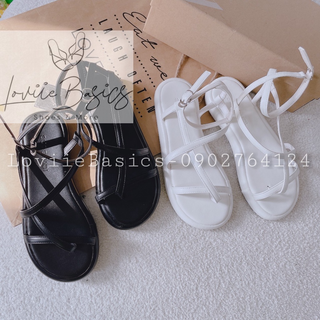 SANDAL BÁNH MÌ LOVIIE BASICS - GIÀY THỜI TRANG PHONG CÁCH NỮ TÍNH DÂY MẢNH XỎ NGÓN ĐẾ BẰNG S220830
