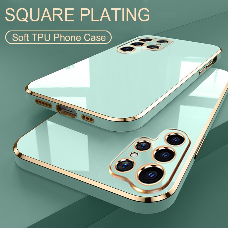 Ốp Điện Thoại Silicon TPU Mềm Viền Mạ Vàng Sang Trọng Cho Samsung Galaxy S22 S21 Ultra S22 Plus S21 FE S21 S20 Plus
