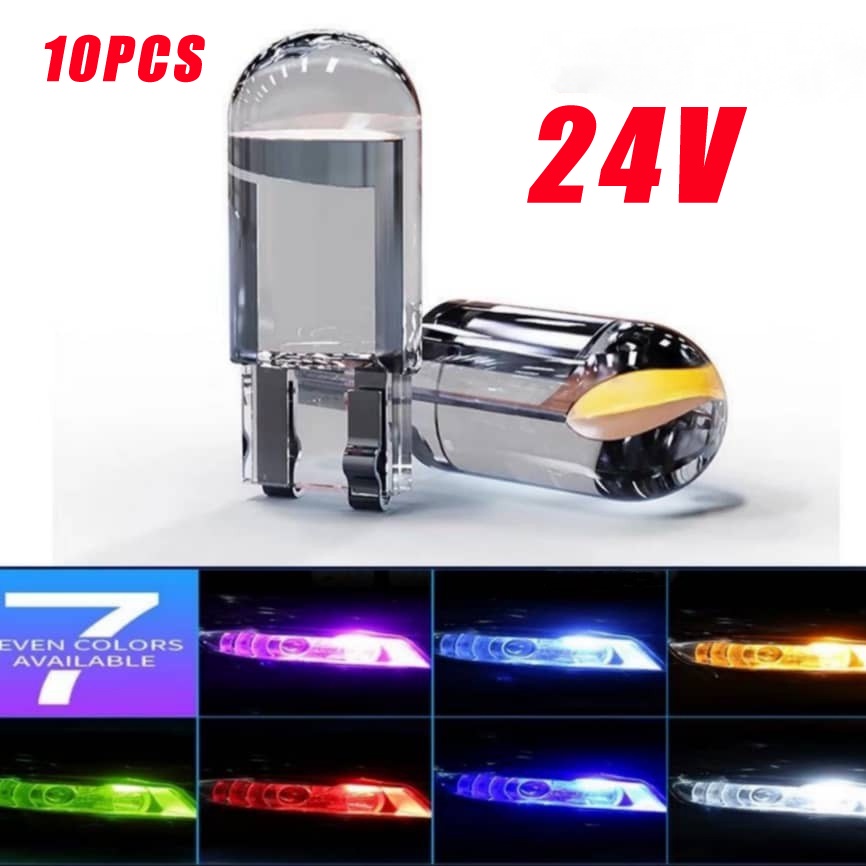 Set 10 Bóng Đèn LED 24V 194 W5W LED T10 6000K Ánh Sáng Trắng Dành Cho Ô Tô