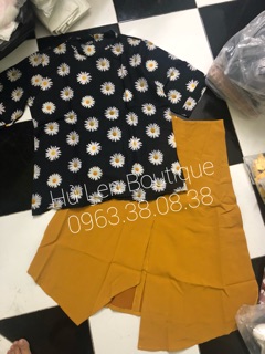 SET ÁO HOA KÈM CHÂN VÁY VÀNG (ẢNH THẬT CUỐI)