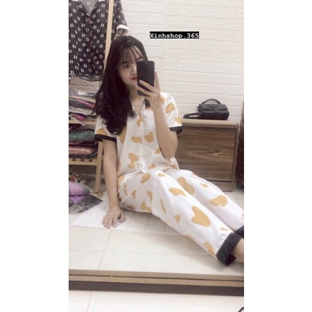 Bộ ngủ nữ pijama cộc tay chất thun cotton thoáng mát