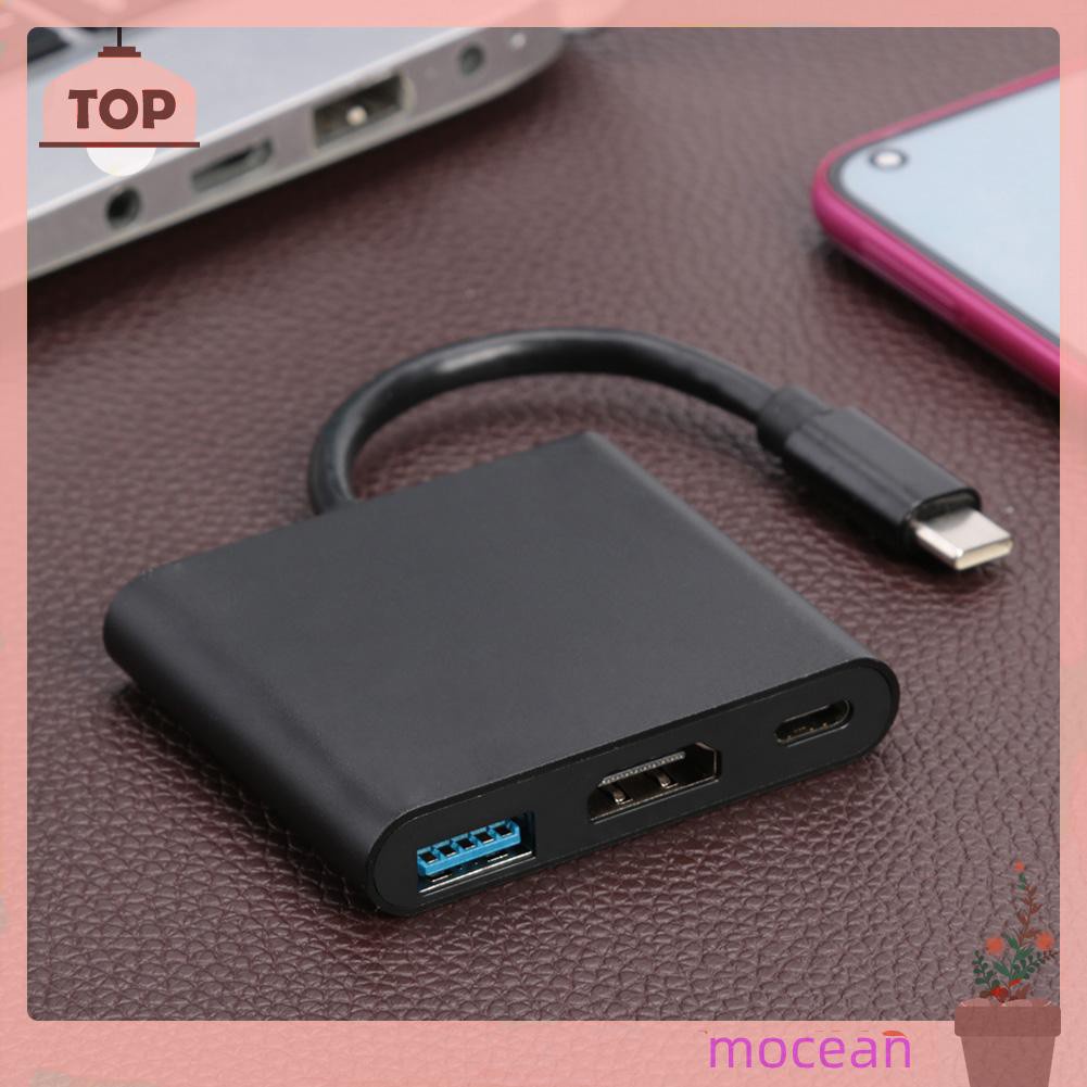 Bộ Chuyển Đổi Mocean 3 Trong 1 Usb3.1 Usb-C Sang Usb3.0 + 4k Hdmi-Compatible + Pd Usb-C