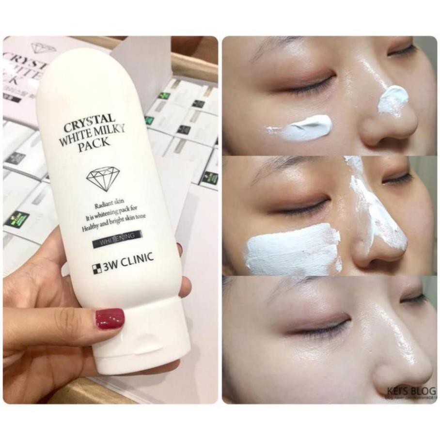 Kem Ủ Trắng Da Body Nâng Tone Crystal White Milky Body Lotion 3W Clinic Hàn Quốc giúp trắng da / dưỡng ẩm 200ml