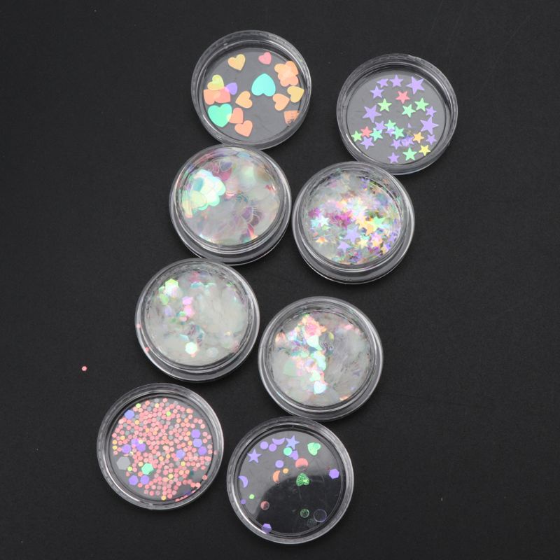 Hạt Kim Sa Hình Ngôi Sao / Trái Tim Nhiều Màu Sắc Bằng Nhựa Resin Làm Trang Sức Thủ Công DIY Thời Trang