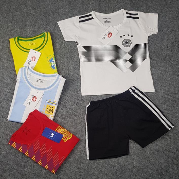 [LOẠI TỐT - CÓ VIDEO THỰC TẾ] Quần áo trẻ em, Hàng xuất khẩu - Bộ bóng đá cho bé trai và bé gái 2901  ྇