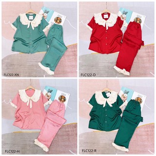 Bộ Pijama ngủ lụa cao cấp tay ngắn quần dài
