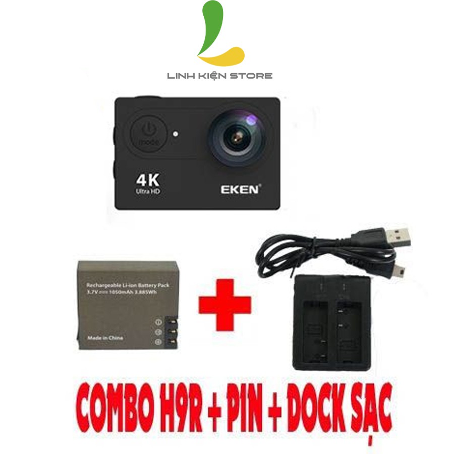 Combo Camera Hành Trình EKEN H9R V8.1 Pin Dự Phòng + Dock Sạc Đôi