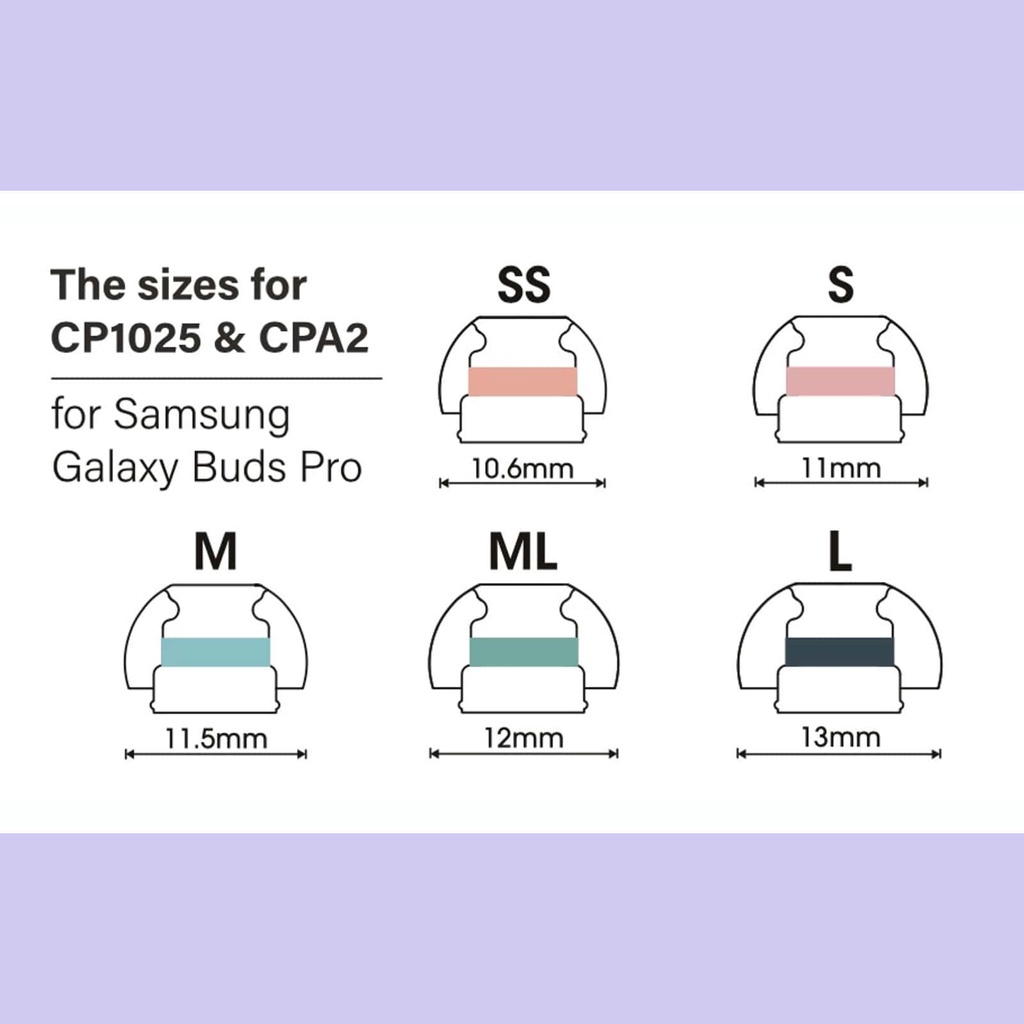 Nút tai nghe SpinFit CP1025 &amp; CPA2 | Eartips xoay 360 độ cao cấp, phù hợp cho Samsung Galaxy Buds Pro &amp; Jabra 85T