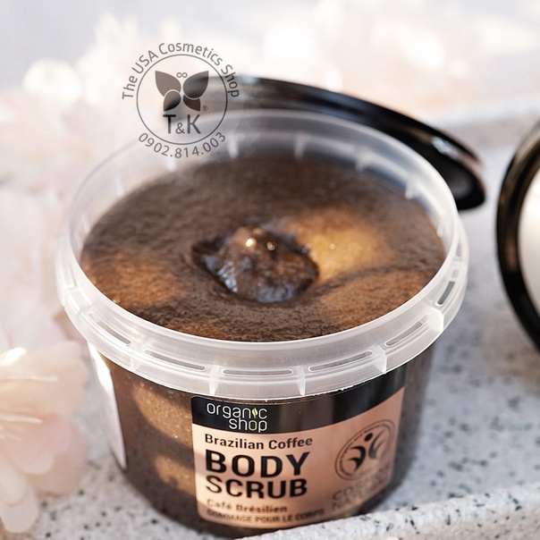 Tẩy Da Chết Dưỡng Ẩm Toàn Thân Mùi Cà Phê Thơm Thư Giãn ORGANIC SHOP 250g
