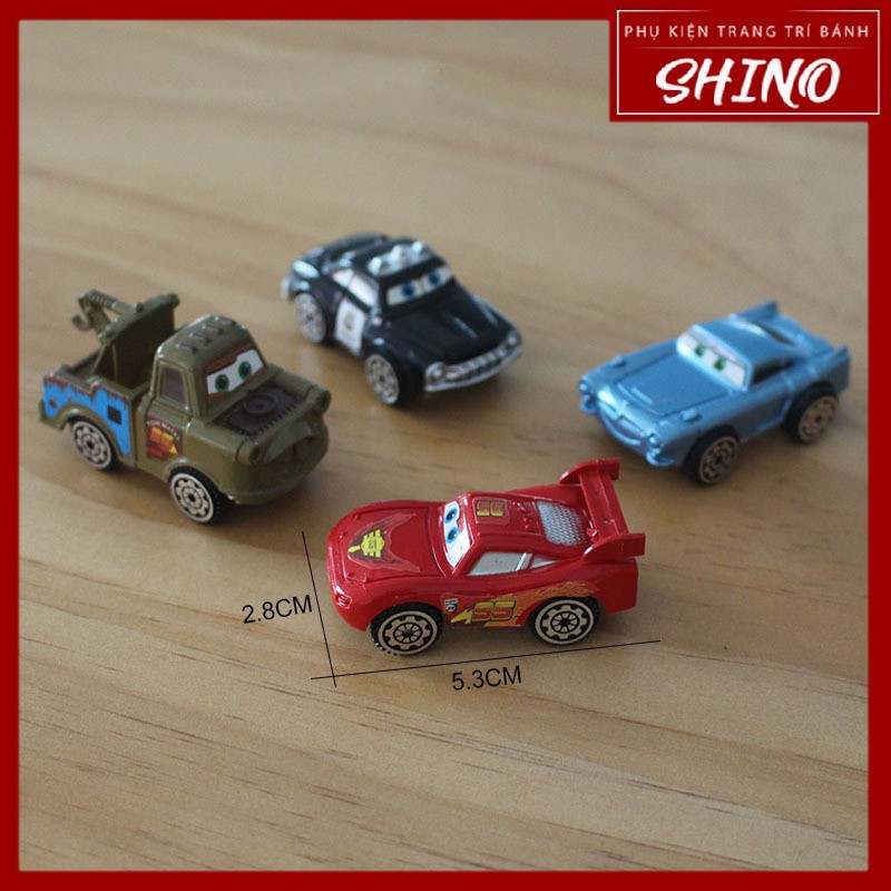 Đồ chơi xe nhân vật Car trang trí bánh (set 4 xe)