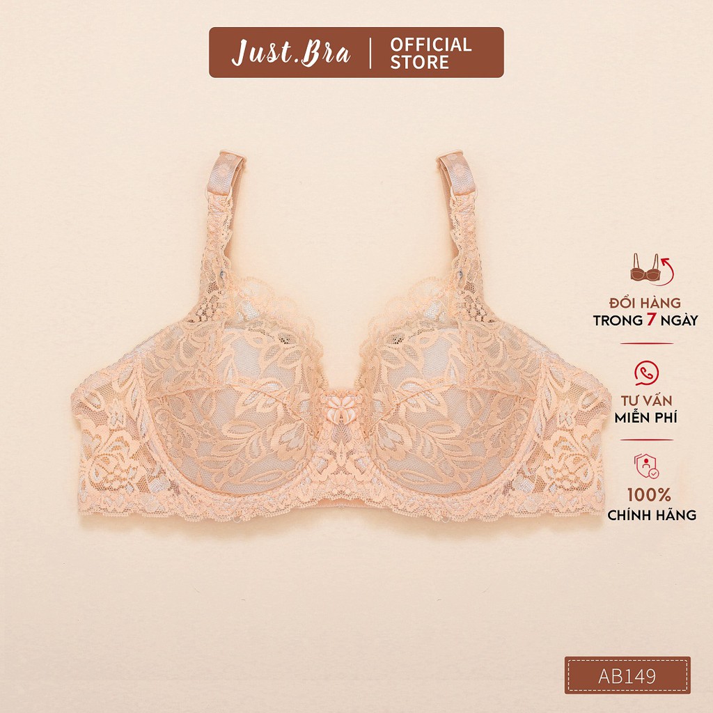 Áo ngực ren Just Bra có gọng, mút mỏng AB149