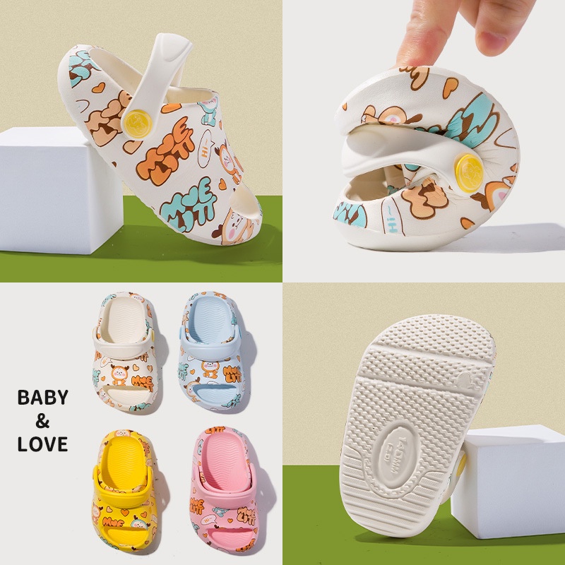 SUGE Dép Nhựa EVA Siêu Mềm Chống Trượt In Họa Tiết Hoạt Hình Dễ Thương Cho Bé