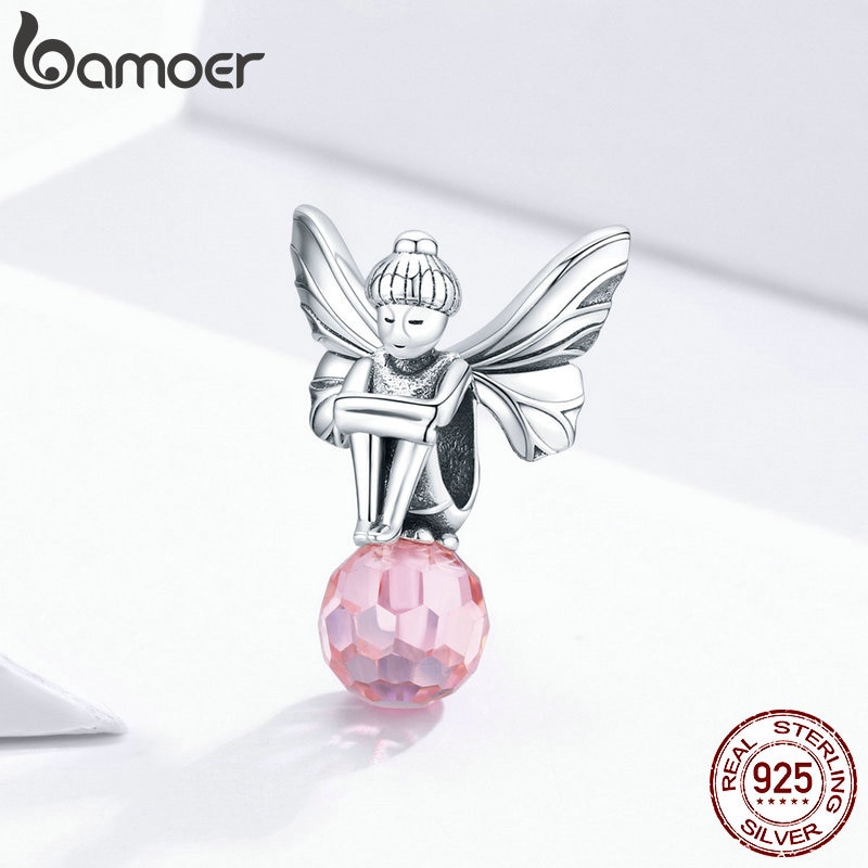 BAMOER Lắc Tay bạc 925 Mặt Hình Hoa Xinh Xắn SCC1483